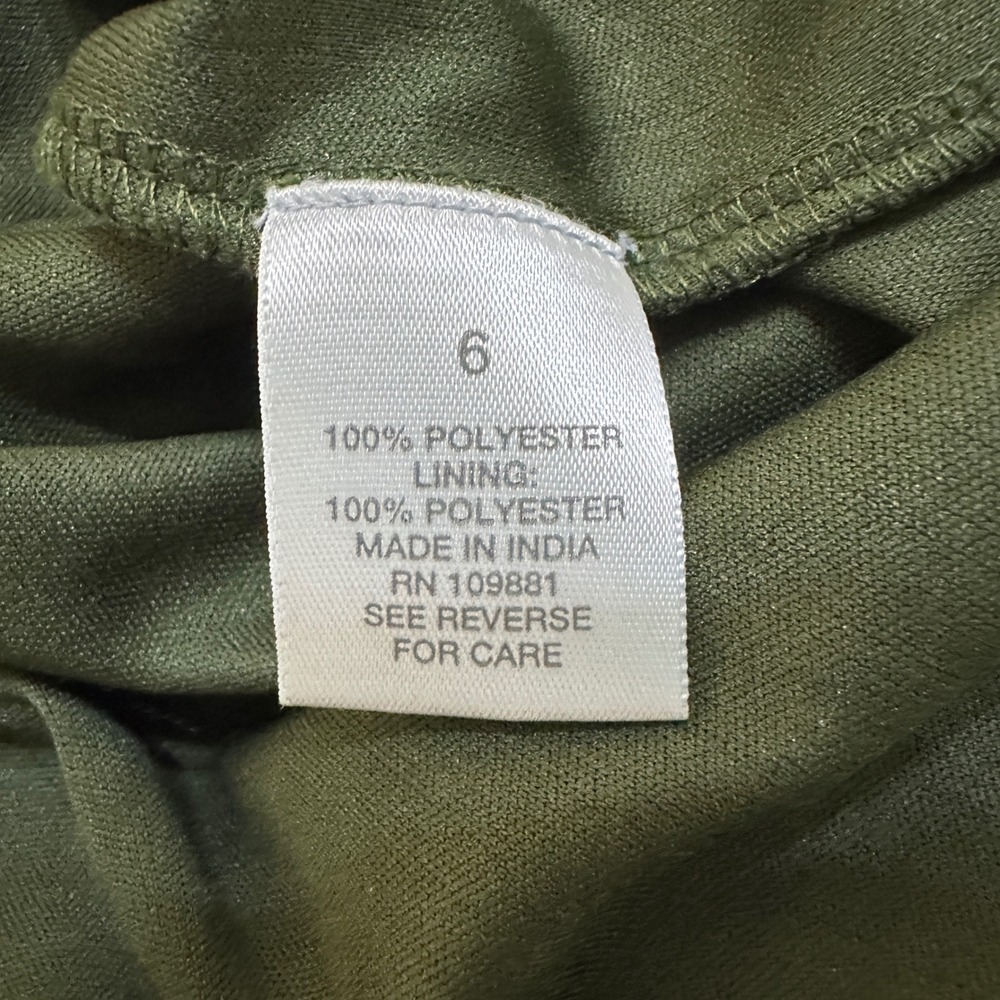 Dressbarn Ruffle Tiered Midi Dress Womens 6 Green Whimsigoth Fairycore Garden - Picture 10 of 13